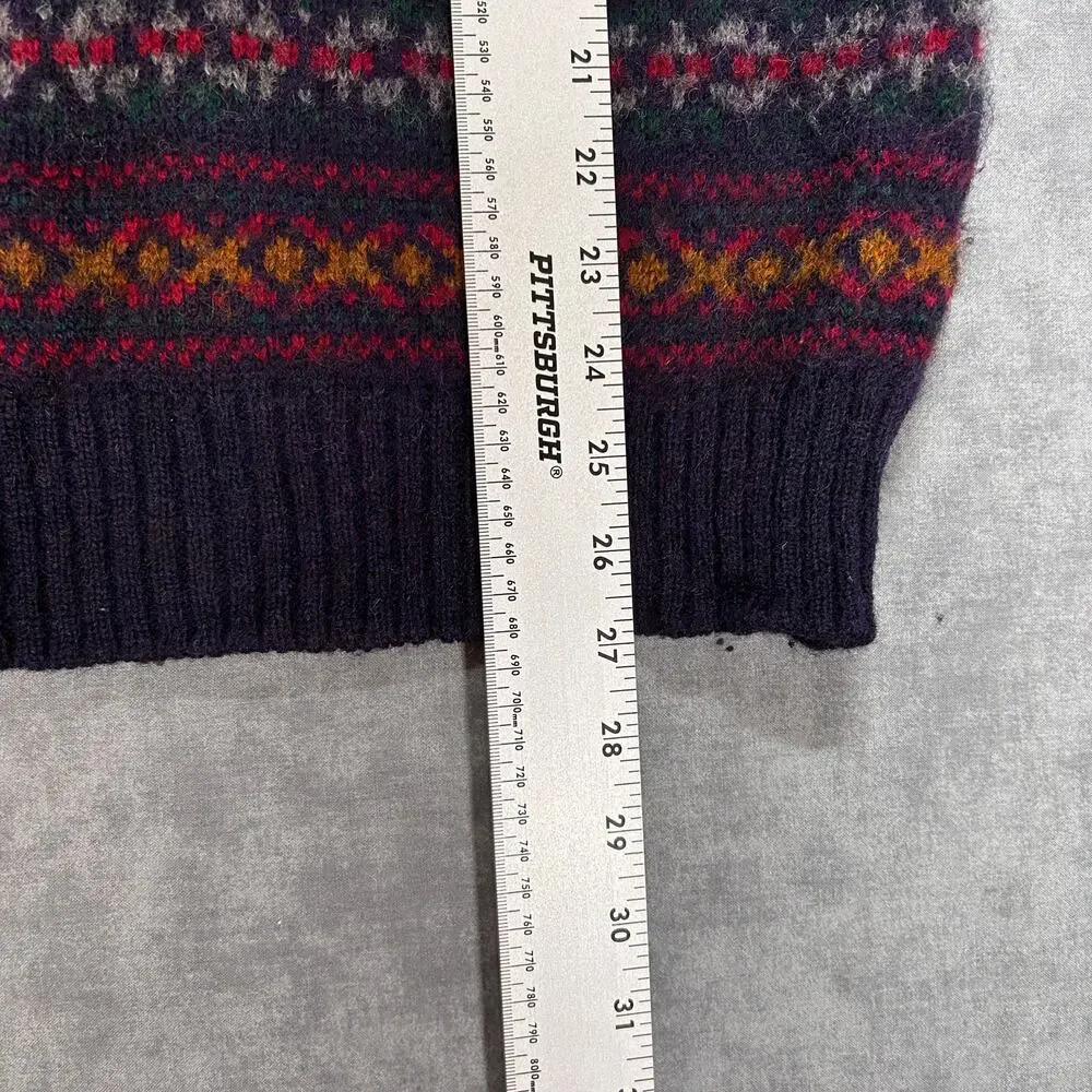 Vintage 80s LL Bean Fair Isle Nordic Wool Sweater Mens XL Multicolor Crewneck